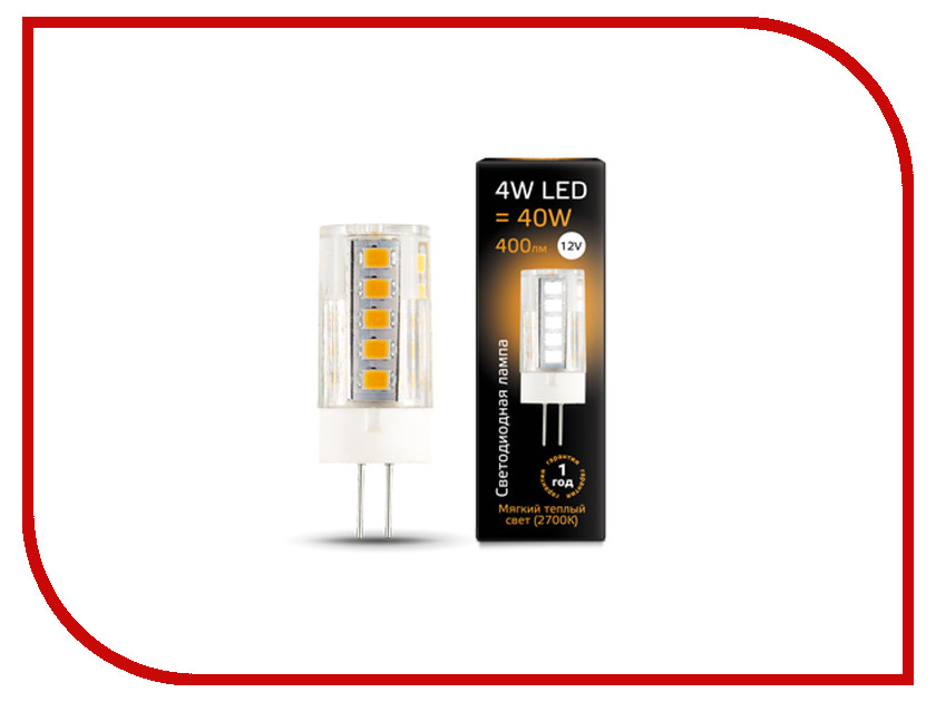 

Лампочка Gauss LED G4 4W 12V 2700K 207307104, 207307104