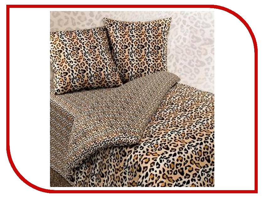 фото Постельное белье Экзотика Леопардовая шкура Комплект 1.5 спальный Сатин