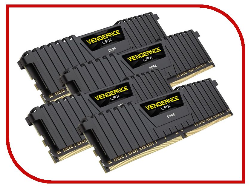 

Модуль памяти Corsair Vengeance LPX DDR4 DIMM 2133MHz PC4-17000 CL13 - 64Gb KIT (4x16Gb) CMK64GX4M4A2133C13