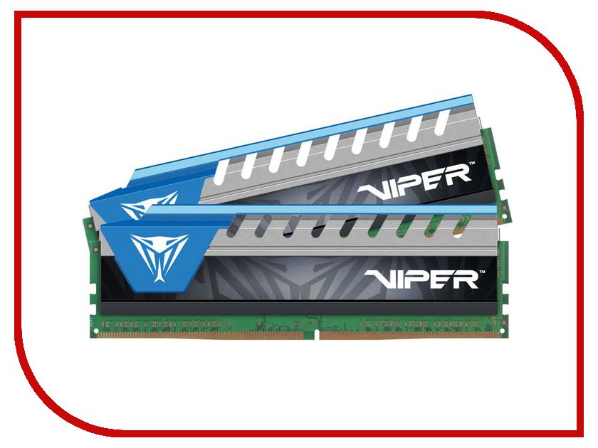 фото Модуль памяти Patriot Memory Viper Elite DDR4 DIMM 2666MHz PC4-21300 CL16 - 8Gb KIT (2x4Gb) PVE48G266C6KBL Blue