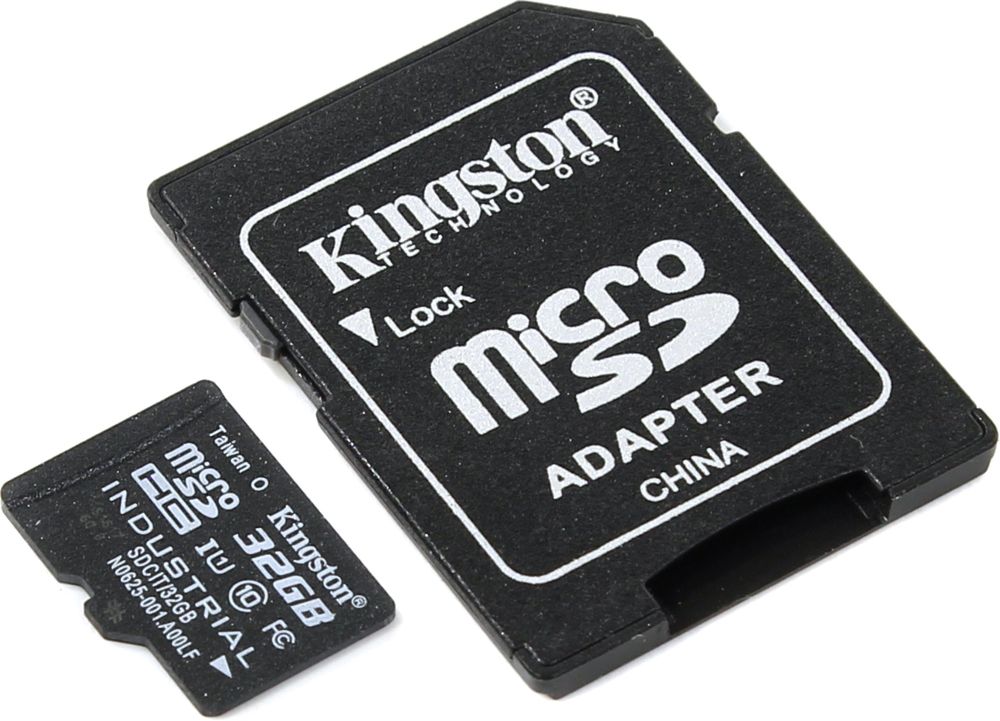 фото Карта памяти 32Gb - Kingston Micro Secure Digital HC UHS-I Industrial Temp Class 10 SDCIT/32GB с переходником под SD