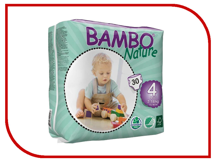

Подгузники Bambo Nature Max 7-18кг 30шт 310134
