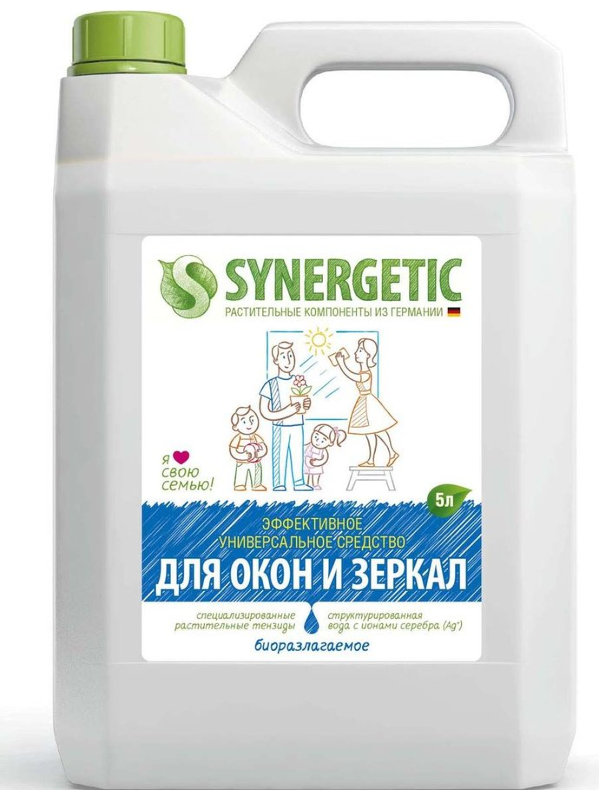 

Моющее средство Synergetic Для окон, зеркал, мебели, бытовой техники 5L 4613720439034