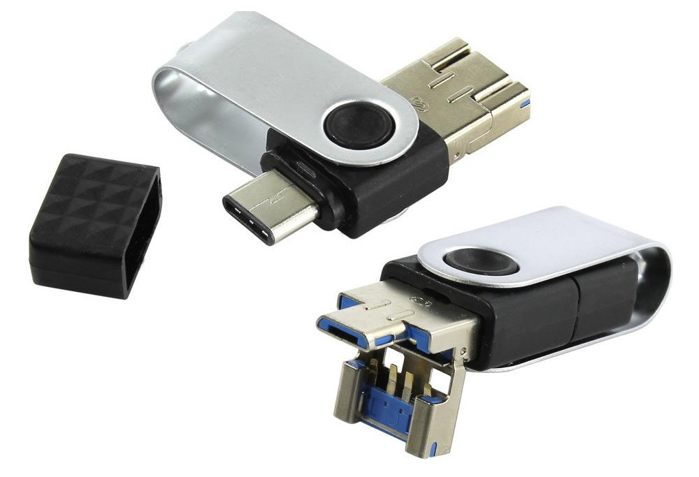 USB Flash Drive 16Gb - SmartBuy Double SB16GBTRIO usb flash drive 16gb smartbuy stream yellow sb16gbst y