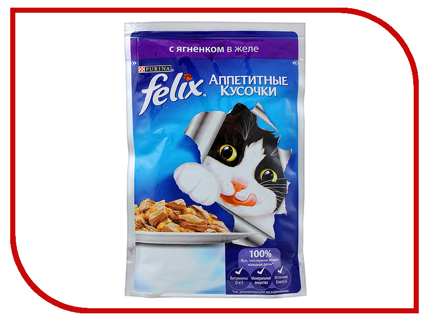 

Корм Felix Ягненок аппетитные кусочки в желе 85g 12318913