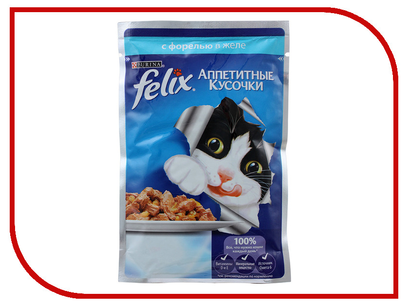 

Корм Felix Форель аппетитные кусочки в желе 85g для кошек 12318914