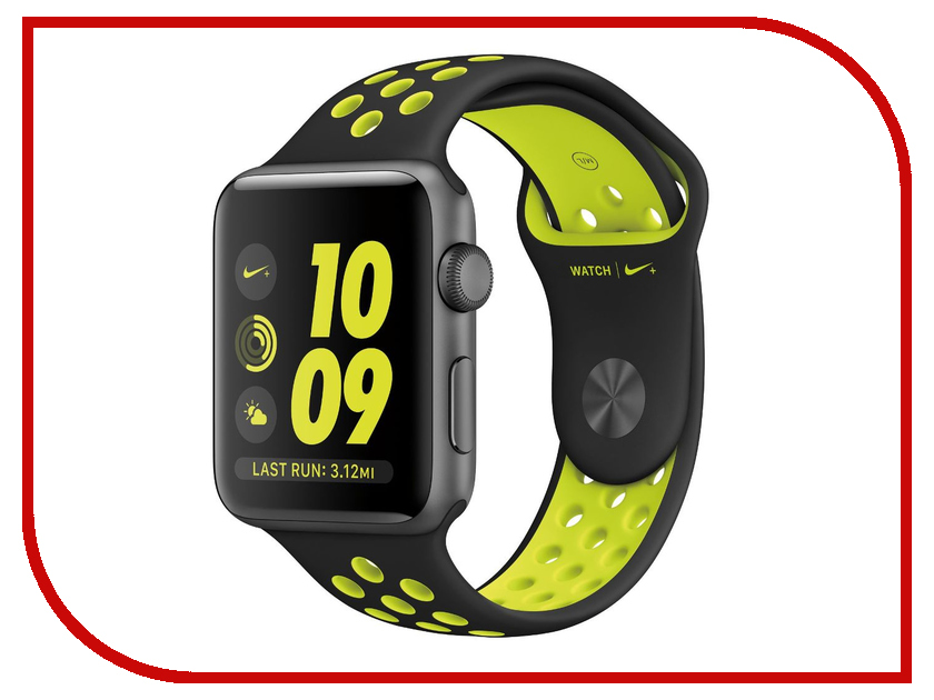 фото Умные часы APPLE Watch Series 2 Nike+ 42mm Space Grey Aluminum Case with Black-Volt Nike Sport Band MP0A2RU/A