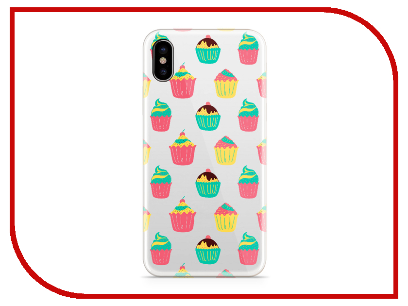 фото Аксессуар Чехол With Love. Moscow Silicone для Apple iPhone X Cupcakes 5029