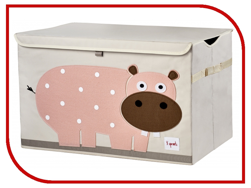 фото Корзина для игрушек 3 Sprouts Pink Hippo SPR907