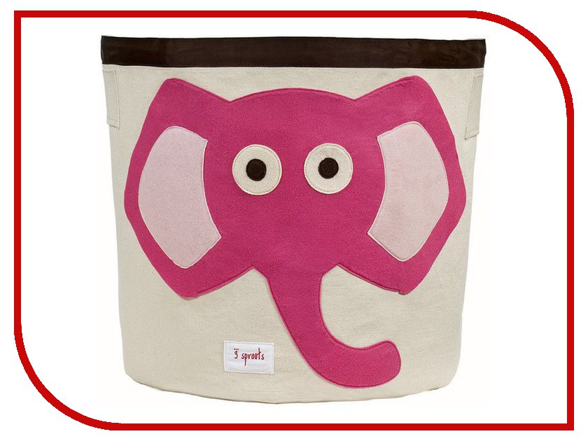 фото Корзина для игрушек 3 Sprouts Pink Elephant SPR203