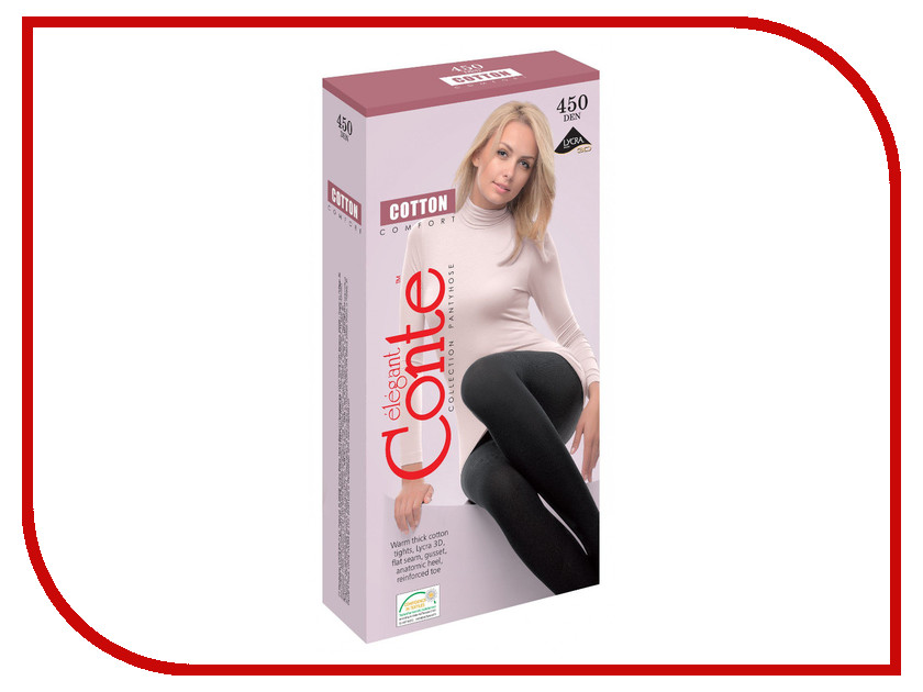 

Колготки Conte Cotton размер 2 плотность 450 Den Nero