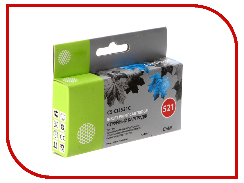 

Картридж Cactus 521 CS-CLI521C Cyan, CS-CLI521C