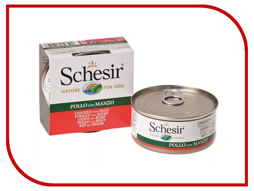 

Корм Schesir 0013 Филе цыпленка и говядина 150g для собак 132.С682