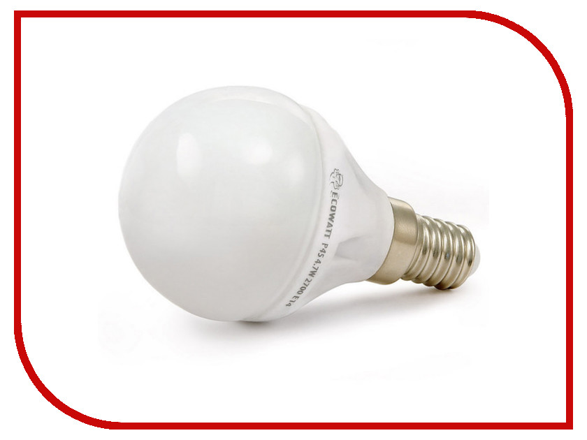 фото Лампочка ECOWATT Шарик P45 E14 FL 4W 2700K Warm White