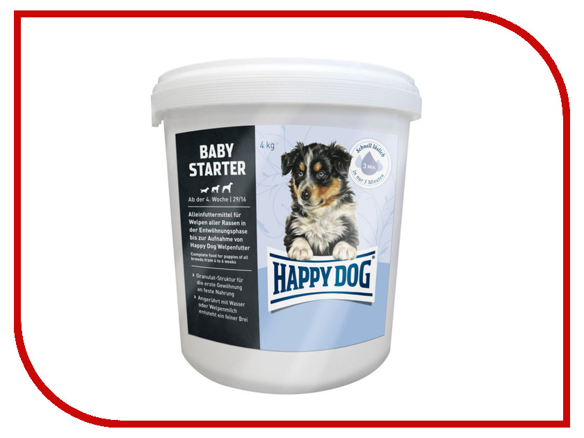 

Корм Happy Dog Baby Starter Первый прикорм - 4kg 03505 для щенков