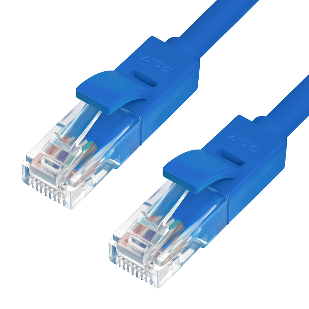 Сетевой кабель GCR Premium UTP 30AWG cat.6 RJ45 T568B 0.5m Blue GCR-LNC621-0.5m