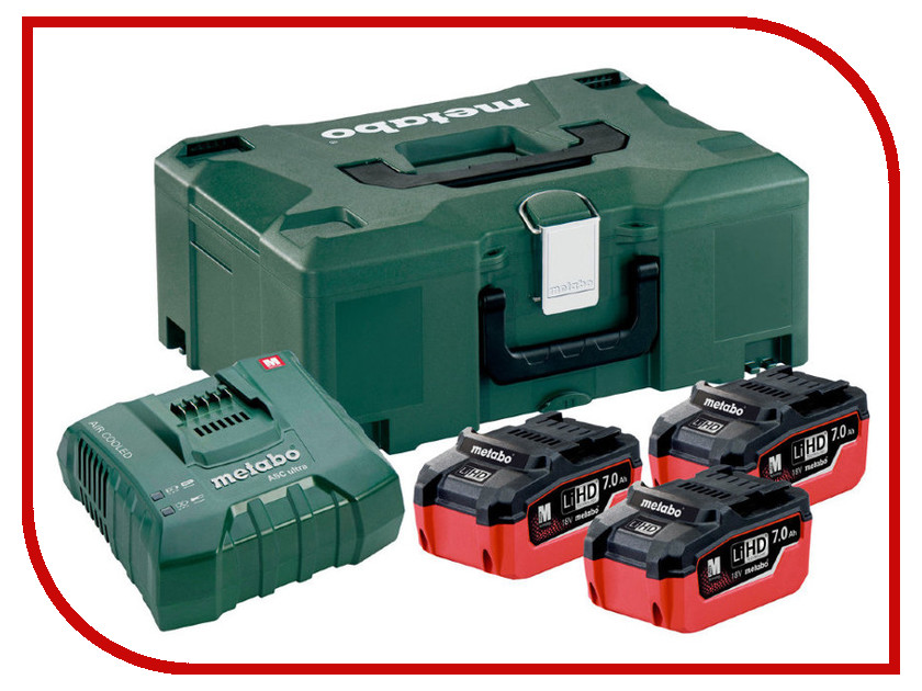 

Комплект Metabo Basic-Set 3 x LiHD 7.0 Ah ASC Ultra + Metaloc 685110000