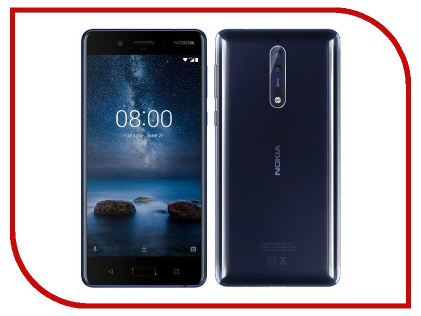 фото Сотовый телефон Nokia 8 Dual Sim Blue Glossy