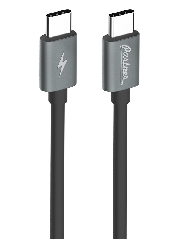 фото Аксессуар Partner USB Type-C - USB Type-C 1m Black ПР038386