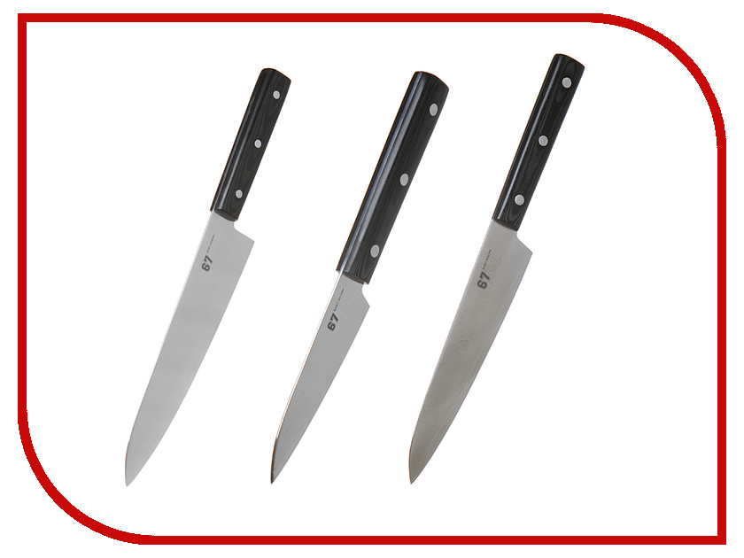 фото Набор ножей Samura 67 SD67-0220/K - длина лезвий 98мм 150мм 208мм