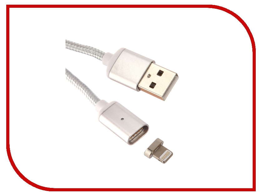 фото Аксессуар Red Line Magnetic USB - Lightning 8 pin Silver УТ000012860