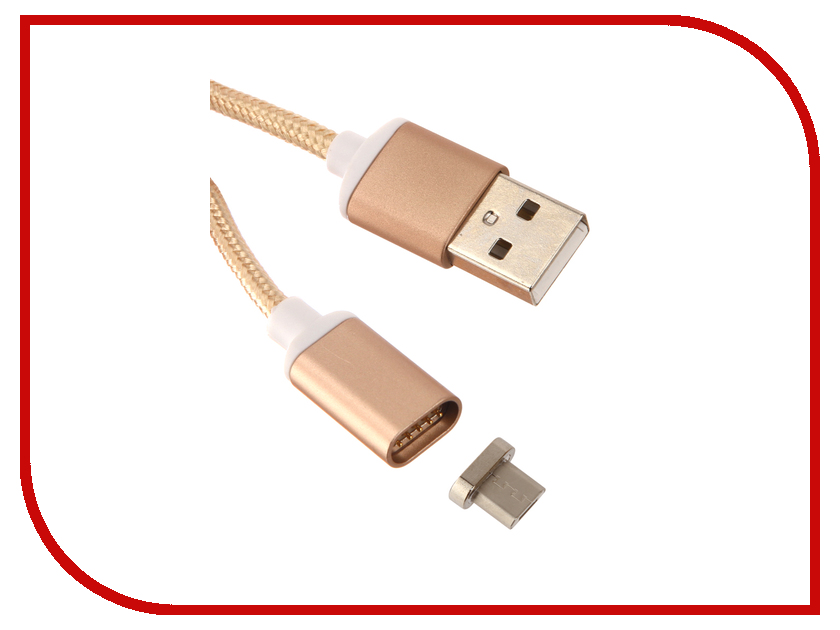 фото Аксессуар Red Line Magnetic USB - microUSB Gold УТ000012856