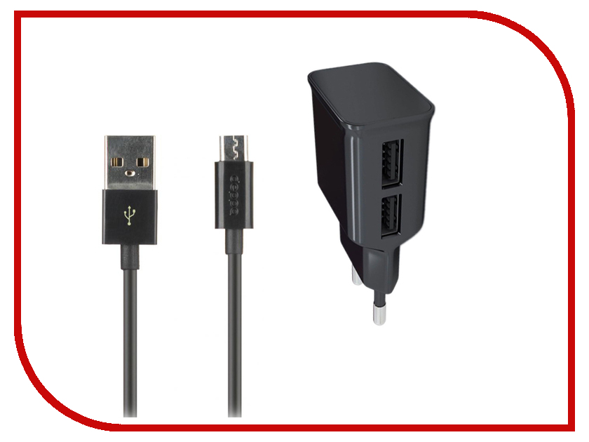 фото Зарядное устройство Red Line NT-2A 2xUSB 2.1A + кабель Black