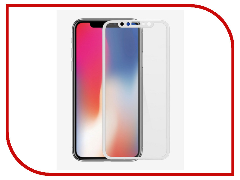 

Аксессуар Закаленное стекло DF для iPhone X / iPhone XS Full Screen 3D iColor-13 White, iColor-13