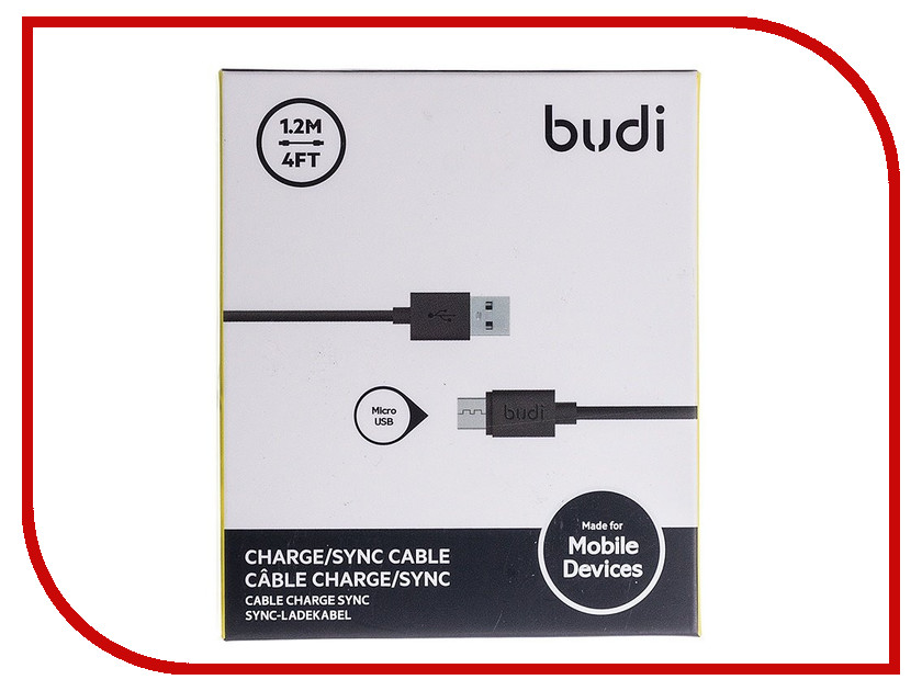 

Аксессуар Budi USB - MicroUSB M8J01204 для HTC/Samsung 120cm Black 70636