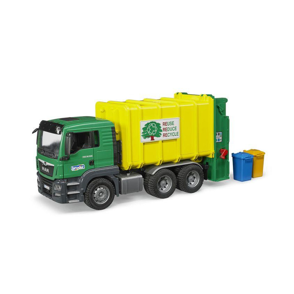 

Игрушка Bruder Man TGS Мусоровоз Green-Yellow 03-764, Man TGS Мусоровоз