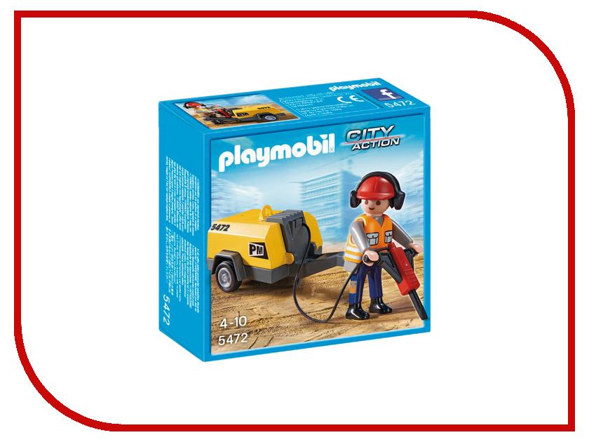 фото Конструктор Playmobil Стройка Строитель с отбойным молотком 5472pm