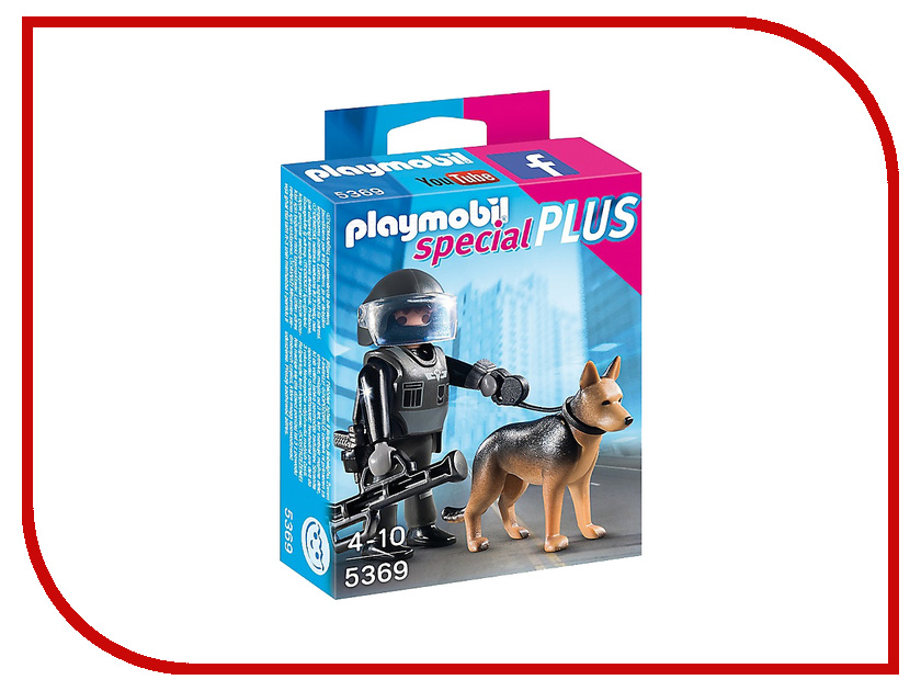 фото Конструктор Playmobil Экстра-набор Полицейский спецназовец с собакой 5369pm