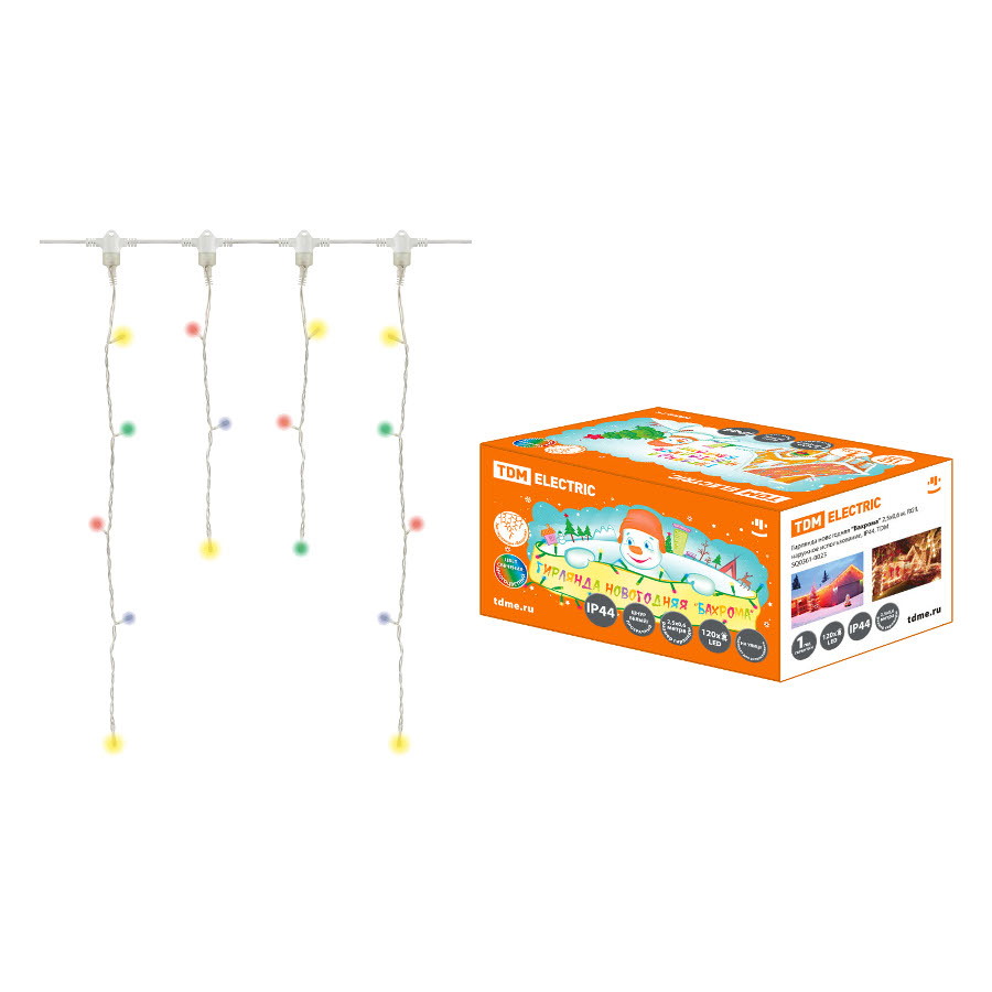 

Гирлянда TDM-Electric Бахрома 2.5x0.6m RGB SQ0361-0023, SQ0361-0023