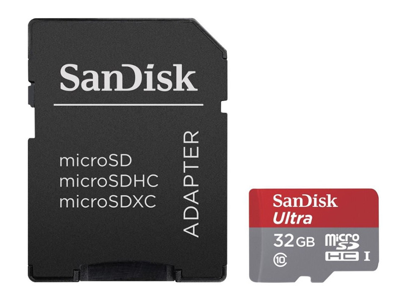 

Карта памяти 32Gb - SanDisk Ultra microSDHC Class 10 SDSQUNS-032G-GN6TA с переходником под SD, SDSQUNS-032G-GN6TA