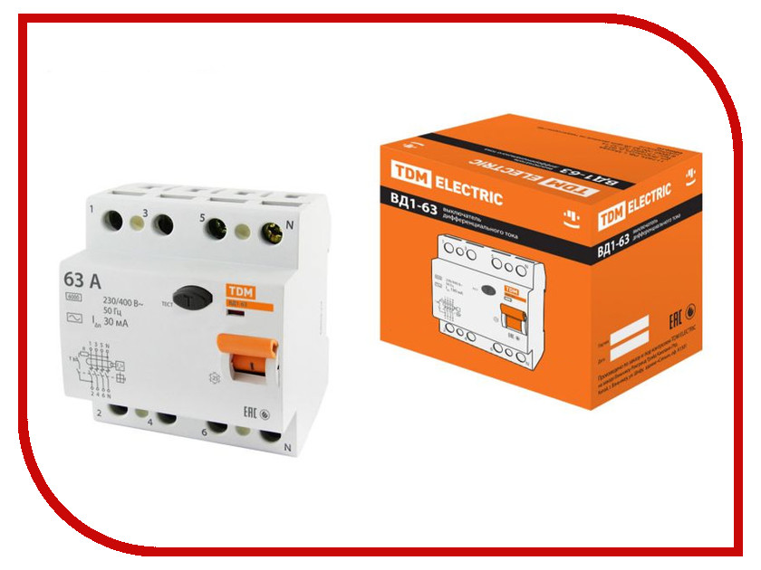 

УЗО TDM-Electric ВД1-63 4Р 63А 30мА тип А SQ0203-0090