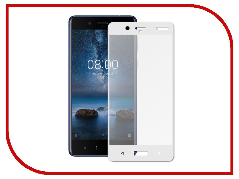 

Аксессуар Защитное стекло Nokia 8 Svekla Full Screen White ZS-SVNO8-WH