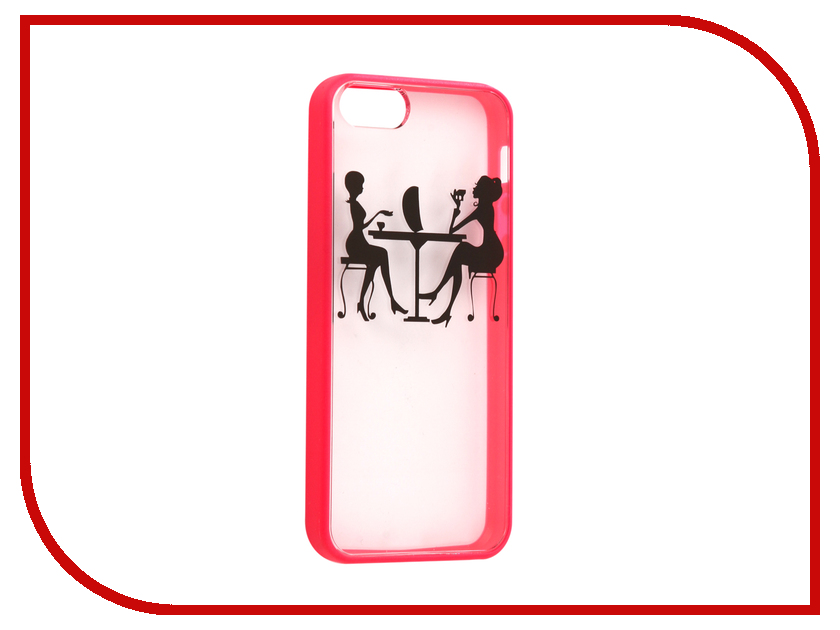 фото Аксессуар Чехол Ainy для iPhone 5 / 5S Подруги Transparent-Pink QF-A013D