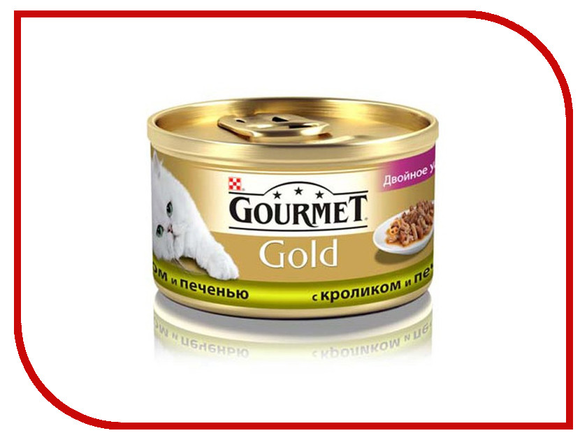 

Корм Gourmet Gold Кролик Печень в подливке 85g для кошек 12745