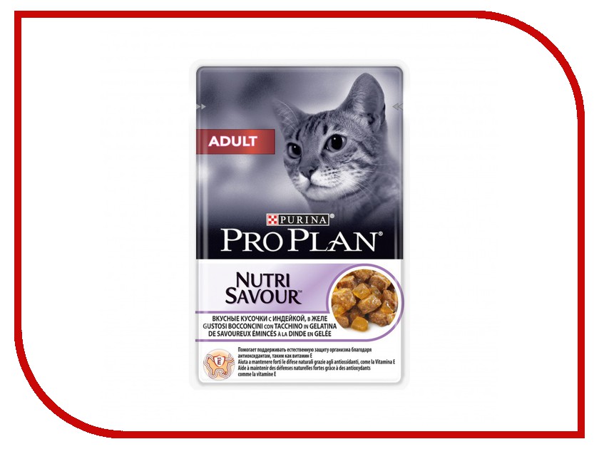 

Корм Pro Plan Nutrisavour Adult Индейка в желе 85g для кошек 61664