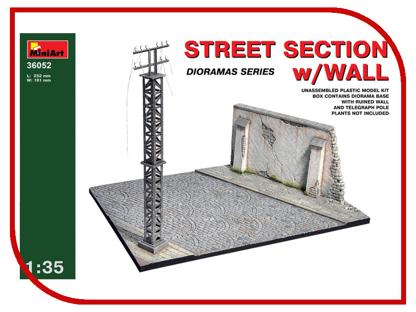 

Сборная модель MiniArt Секция улицы со стеной 36052М