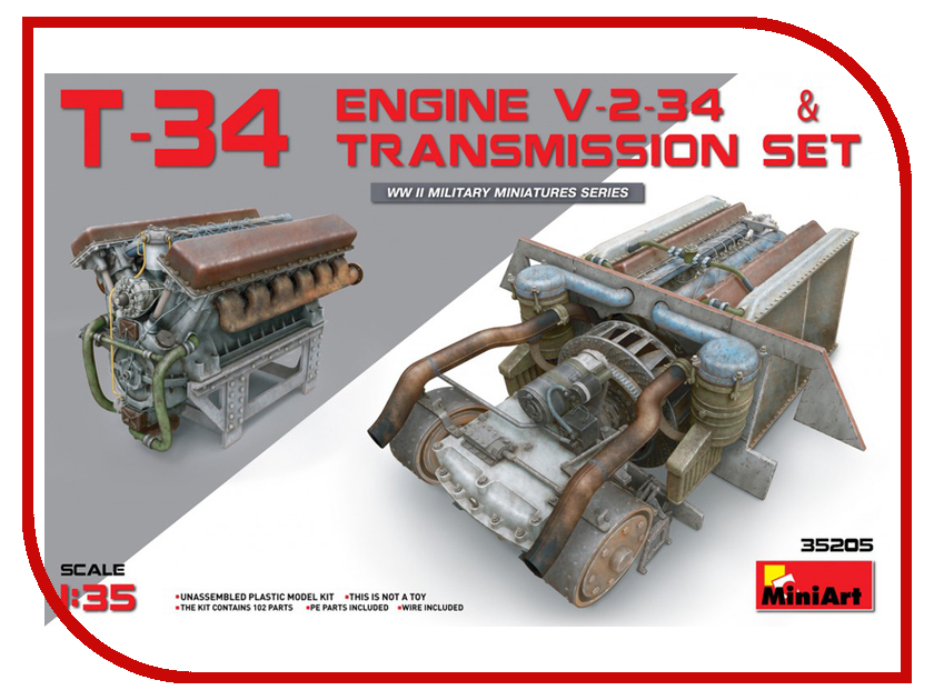 фото Сборная модель MiniArt Двигатель Т-34 Набор трансмиссий 35205М