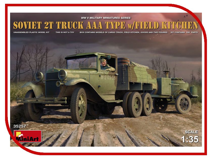 

Сборная модель MiniArt Советский Грузовик Тип ААА с Полевой Кухней 35257М