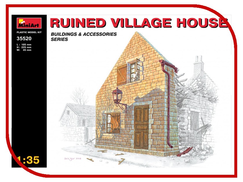 

Сборная модель MiniArt Разрушенный деревенский дом 35520М