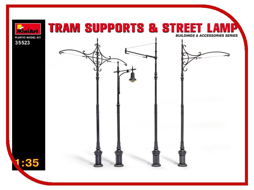 фото Сборная модель MiniArt Трамвайные опоры и уличные фонари 35523М