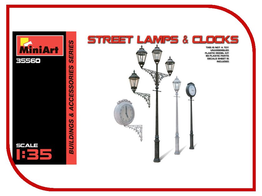 фото Сборная модель MiniArt Уличные Лампы и Часы 35560М