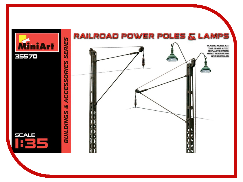 фото Сборная модель MiniArt Железнодорожные Электрические Столбы и Лампы 35570М