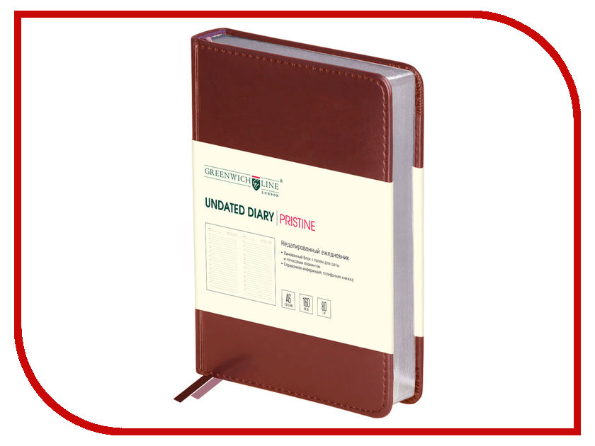 

Ежедневник Greenwich Line Pristine A6 Brown Silver ENA6-11131 248013
