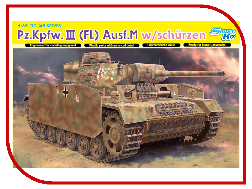 

Сборная модель Dragon Pz.lll Fl Ausf.M w/SCHURZEN 6776