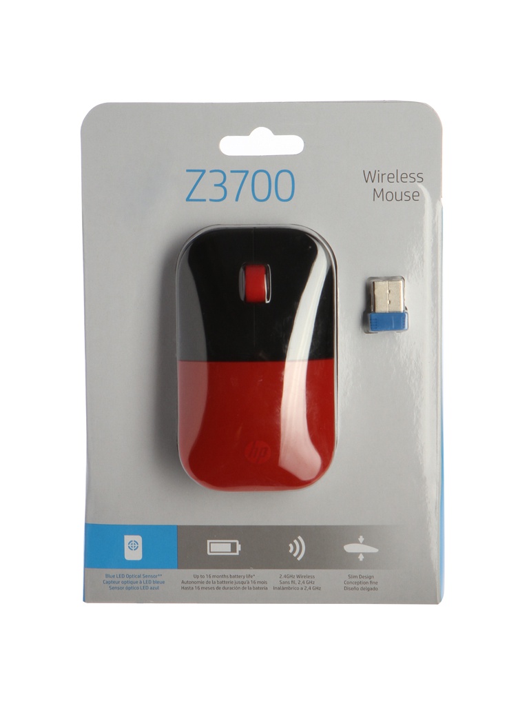 Zakazat.ru: Мышь HP Z3700 Wireless Cardinal Red Cons V0L82AA