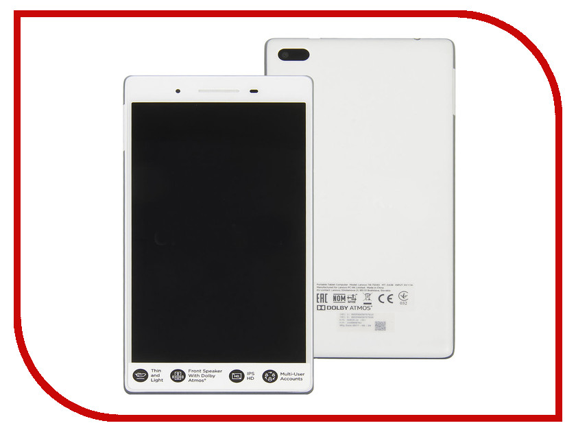 фото Планшет Lenovo Tab 4 TB-7504X ZA380087RU (MediaTek MT8735B 1.3 GHz/2048Mb/16Gb/GPS/3G/LTE/Wi-Fi/Bluetooth/Cam/7.0/1280x720/Android)